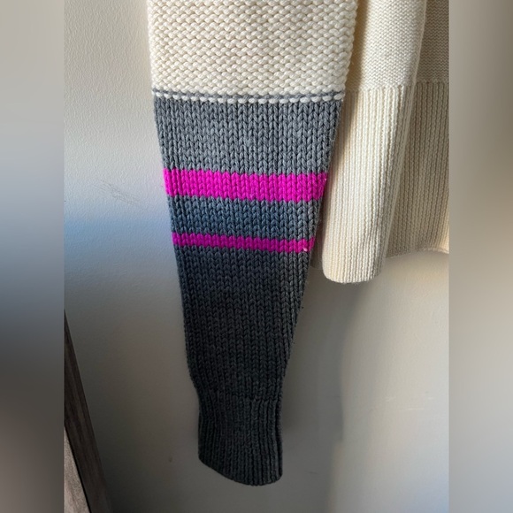 GREY JASON WU 100% Wool Colorblock Puff Sleeved Knit Sweater - Size XS - Picture 8 of 12